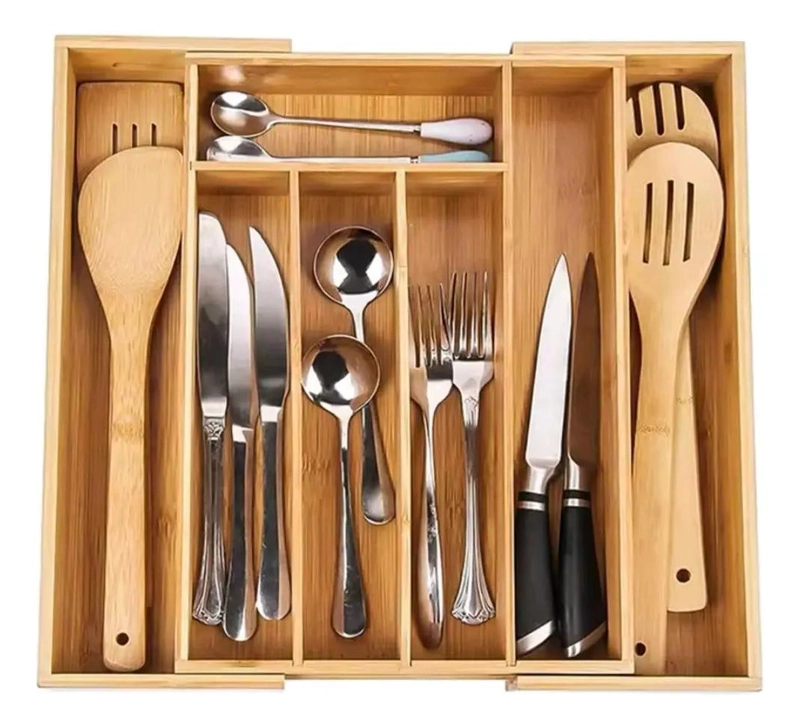 ORGANIZADOR DE CAJONES DE BAMBU EXPANDIBLE PARA UTENSILIOS - 9