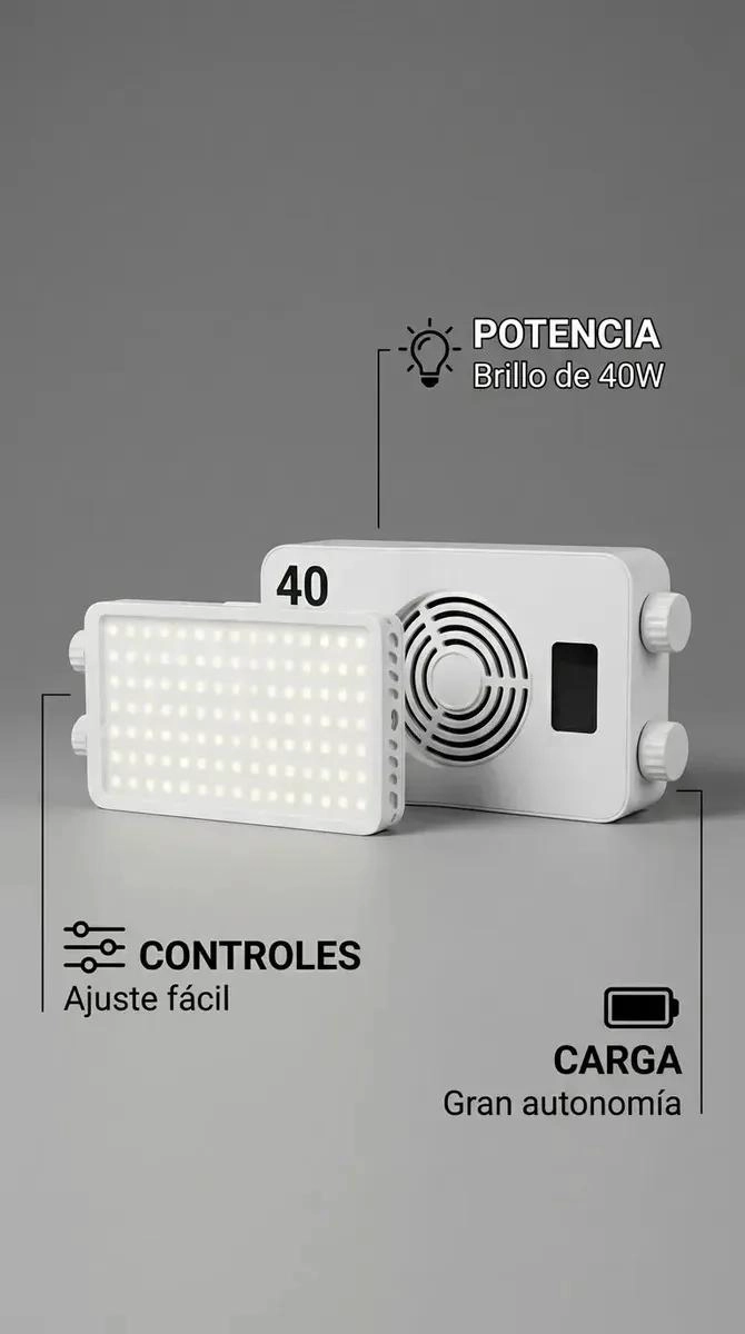 PANEL LED PORTATIL CON LUZ FRIA, NEUTRA Y CALIDA PARA FOTOGRAFIA - 2