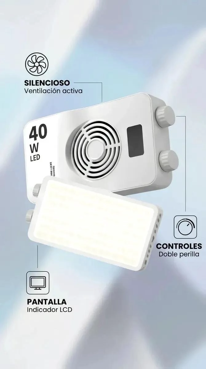PANEL LED PORTATIL CON LUZ FRIA, NEUTRA Y CALIDA PARA FOTOGRAFIA - 4