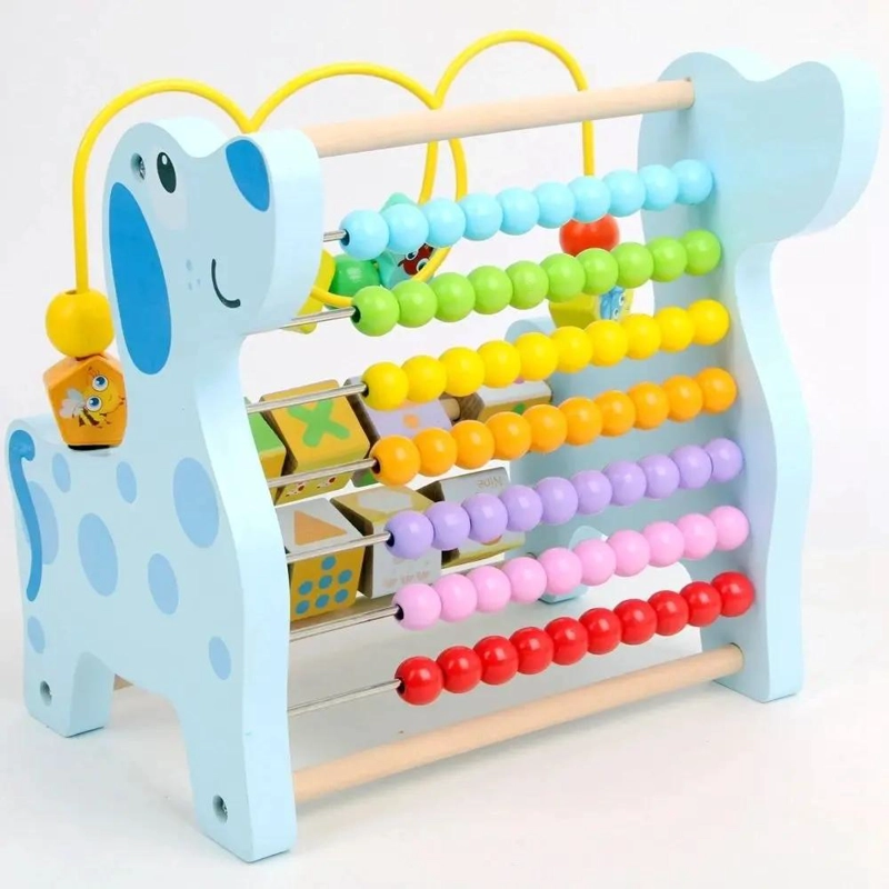 ABACO DE MADERA DIDACTICO PARA NIÑOS CON CUENTAS DE COLORES - 3