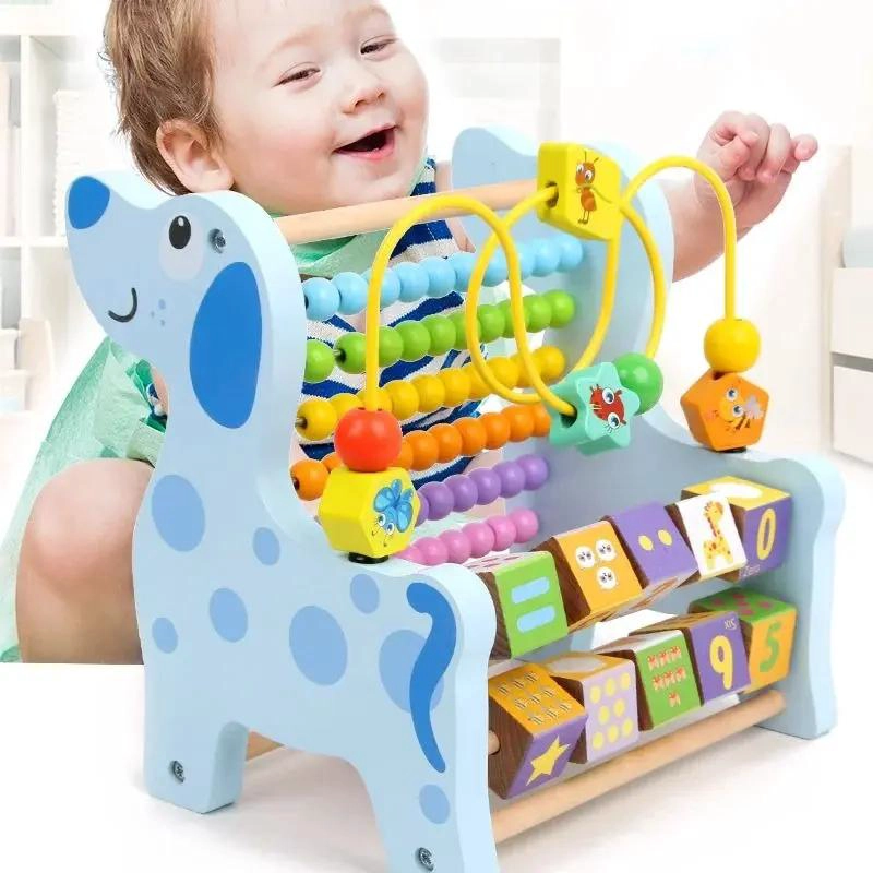 ABACO DE MADERA DIDACTICO PARA NIÑOS CON CUENTAS DE COLORES - 5