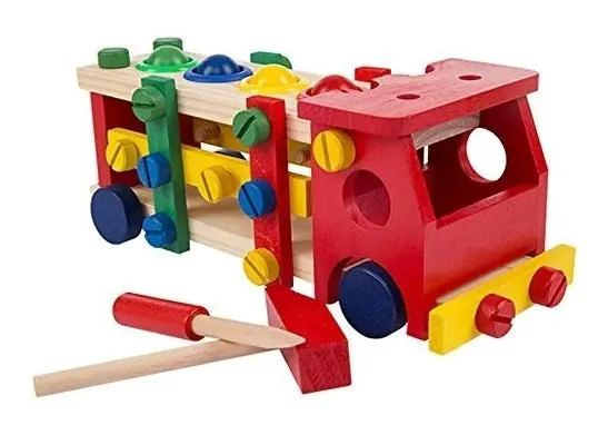 CAMION DIDACTICO DE MADERA PARA APRENDIZAJE INFANTIL - 2
