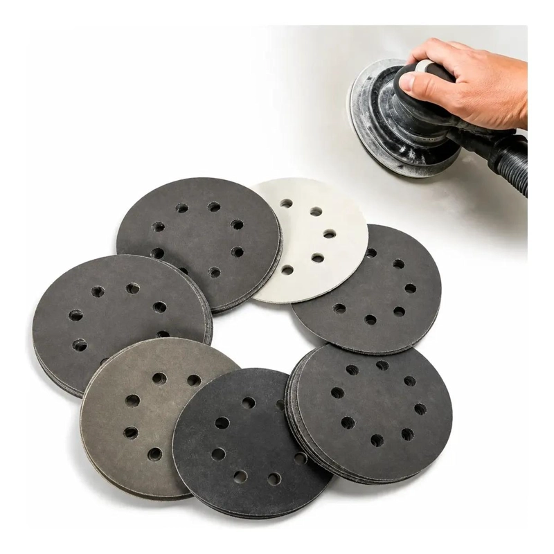 DISCOS ABRASIVOS DE 125 MM PARA LIJADORA ORBITAL, 14 PIEZAS - 1