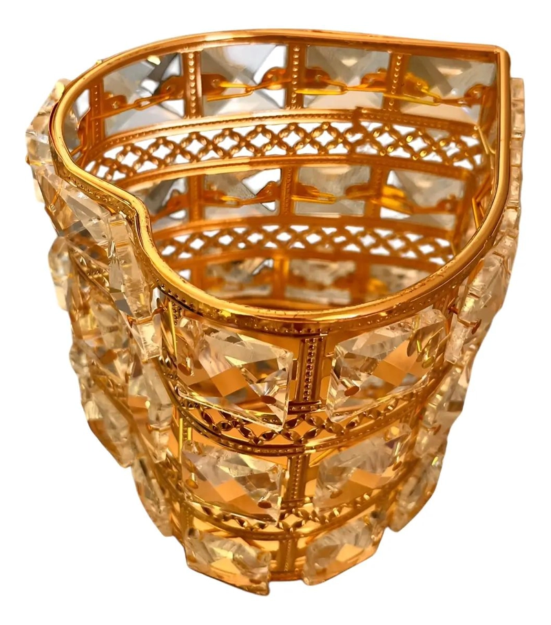 ORGANIZADOR METALICO DORADO PARA BROCHAS EN FORMA DE CORAZON - 1