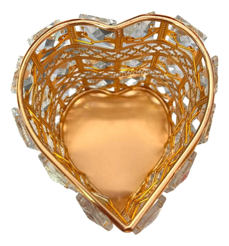 ORGANIZADOR METALICO DORADO PARA BROCHAS EN FORMA DE CORAZON - 2
