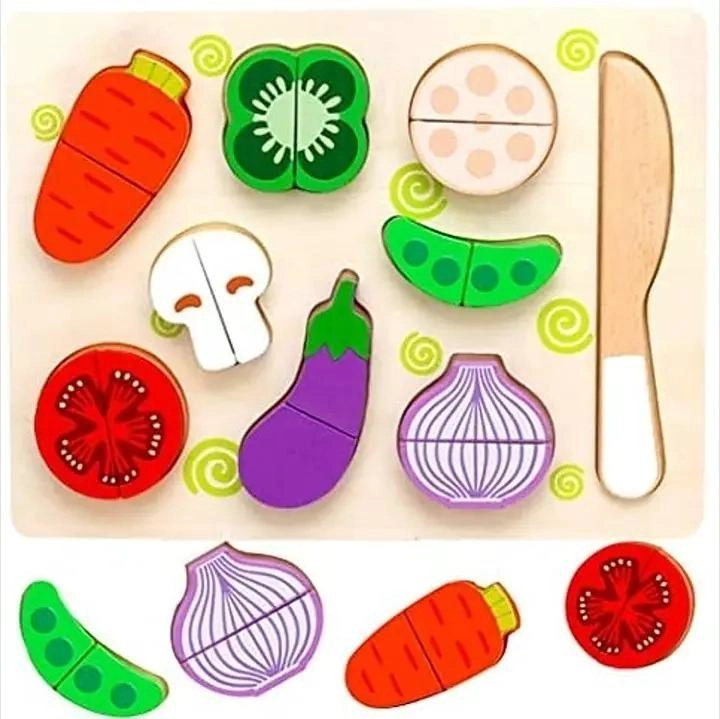 JUGUETE DE MADERA PARA CORTAR FRUTAS Y VERDURAS 19 PIEZAS - 2