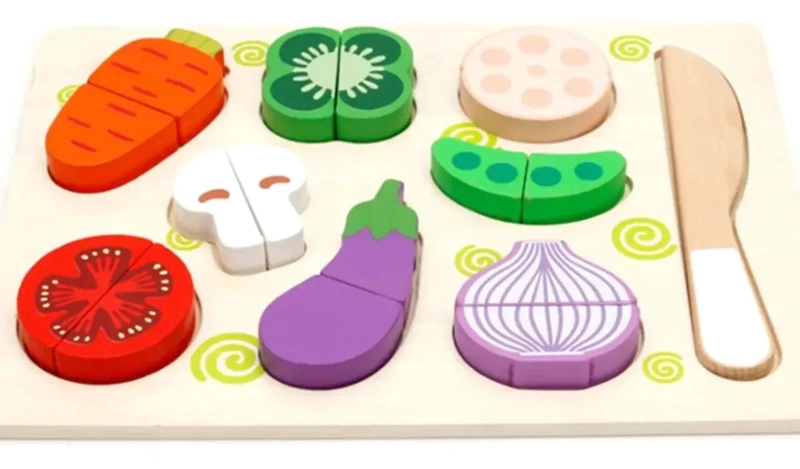 JUGUETE DE MADERA PARA CORTAR FRUTAS Y VERDURAS 19 PIEZAS - 5