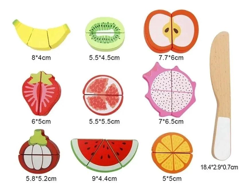 JUGUETE DE MADERA PARA CORTAR FRUTAS Y VERDURAS 19 PIEZAS - 7