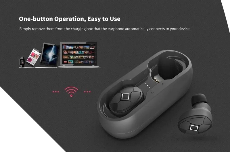 AURICULARES INALAMBRICOS BLUETOOTH CON CAJA DE CARGA NEGRA - 7