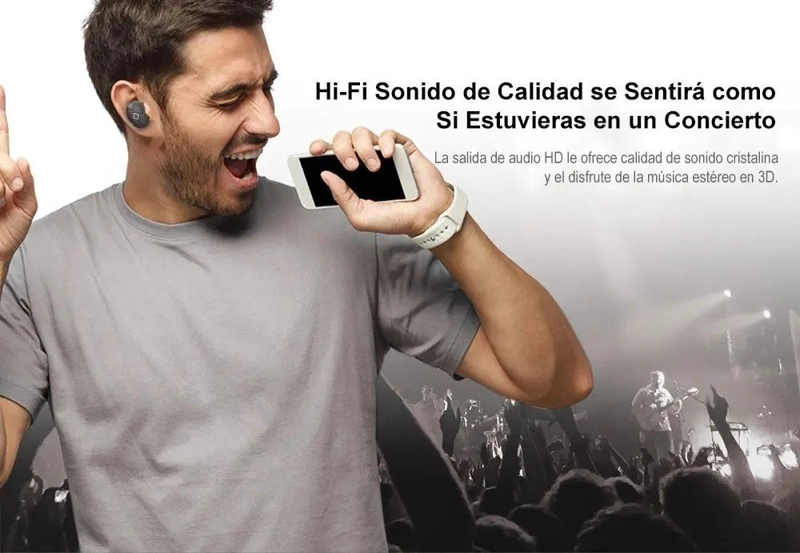 AURICULARES INALAMBRICOS BLUETOOTH CON CAJA DE CARGA NEGRA - 8
