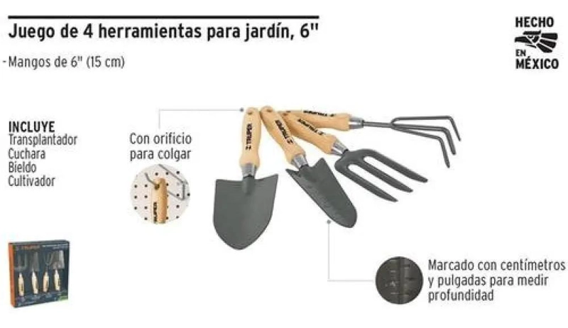 SET DE HERRAMIENTAS DE JARDIN 4 PIEZAS PARA CUIDADO DE PLANTAS - 1