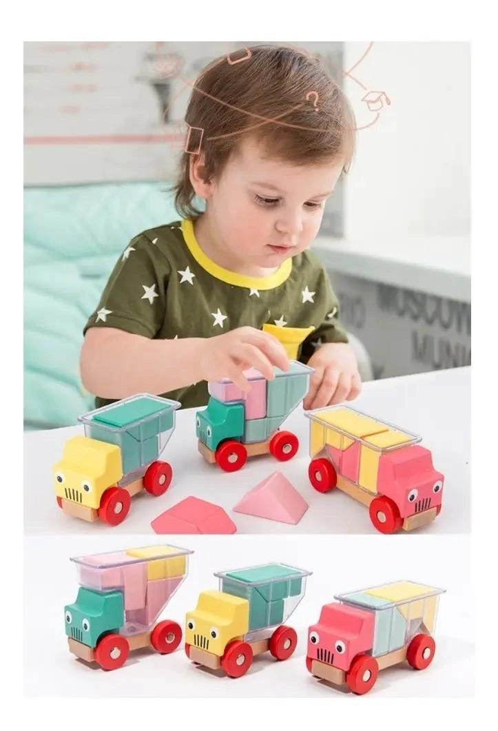 CAMION DE MADERA DIDACTICO PARA DESARROLLO INFANTIL - 2
