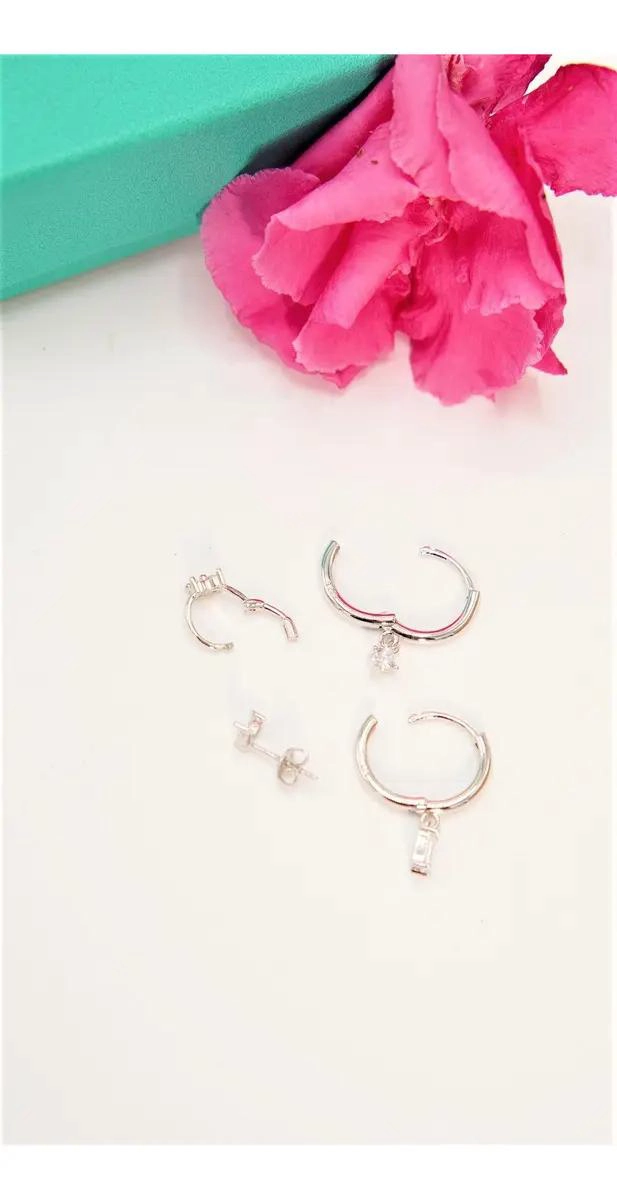 PACK DE AROS DE ARGOLLAS PARA PIERCING EN PLATA 925 - 10