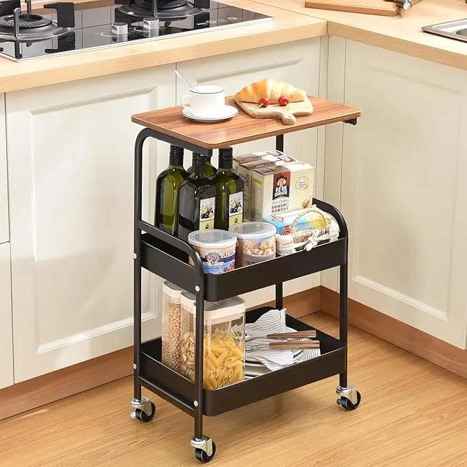CARRITO ORGANIZADOR METALICO DE TRES NIVELES CON RUEDAS - 3