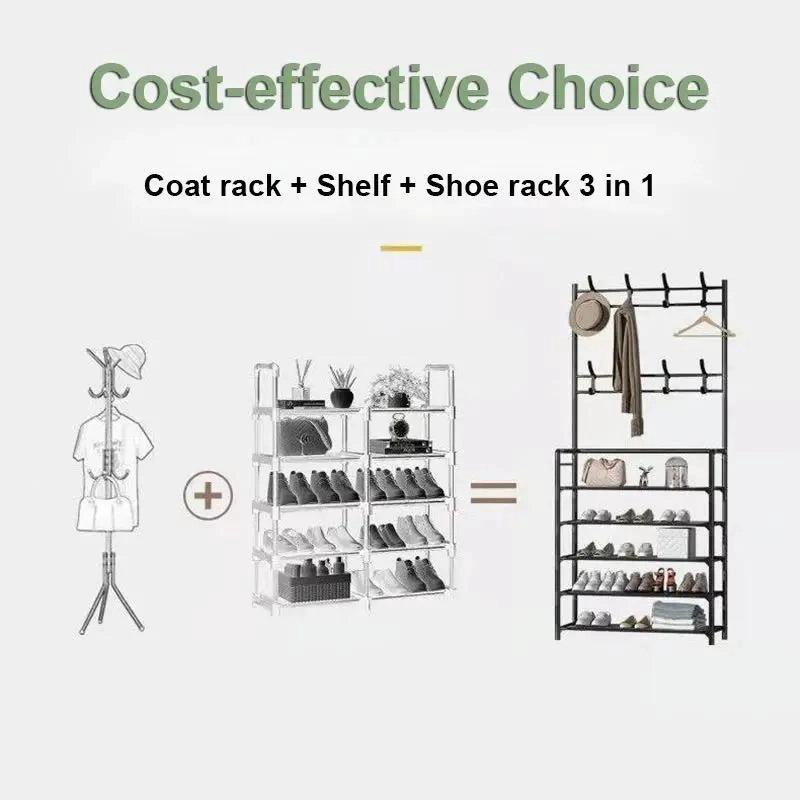ORGANIZADOR COLGADOR DE ZAPATOS Y ROPA 4 NIVELES 60CM NEGRO - 3