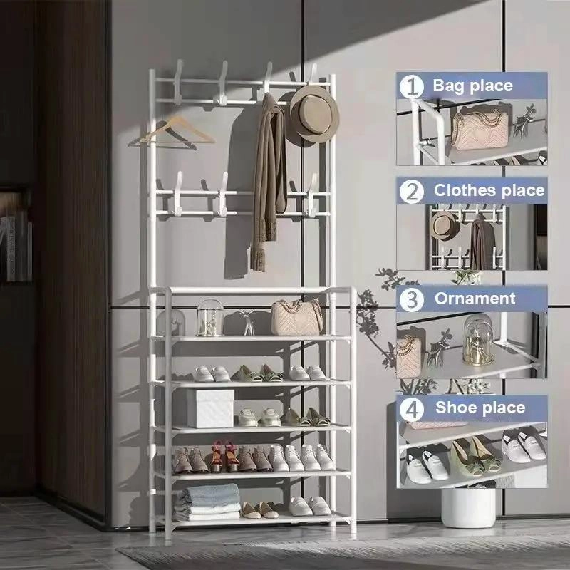 ORGANIZADOR COLGADOR DE ZAPATOS Y ROPA 4 NIVELES 60CM NEGRO - 7