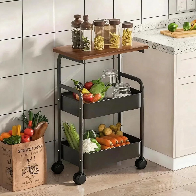 CARRITO ORGANIZADOR DE COCINA CON RUEDAS Y 3 NIVELES - 3
