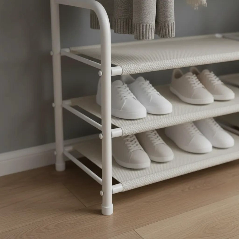 ZAPATERA VERTICAL CON PERCHERO MULTIUSO PARA EL HOGAR - 3