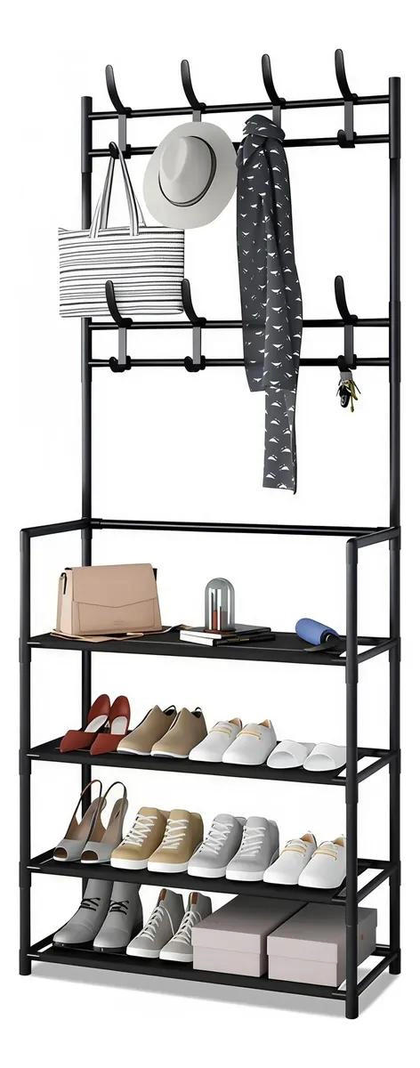 ORGANIZADOR MULTIFUNCIONAL PARA ZAPATOS Y PERCHERO DE ENTRADA - 1