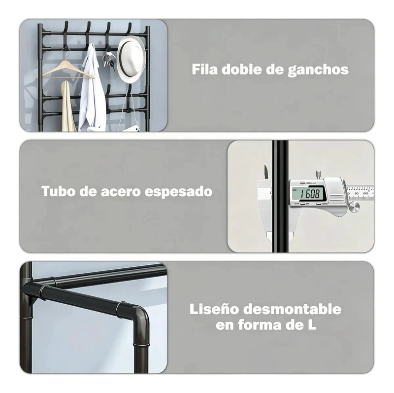 ORGANIZADOR MULTIFUNCIONAL PARA ZAPATOS Y PERCHERO DE ENTRADA - 7