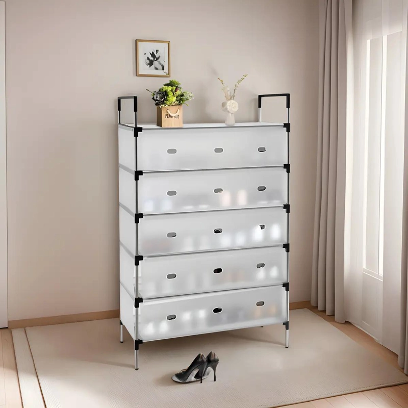 ZAPATERO ORGANIZADOR DE 5 NIVELES CON PUERTA ANTIPOLVO - 1