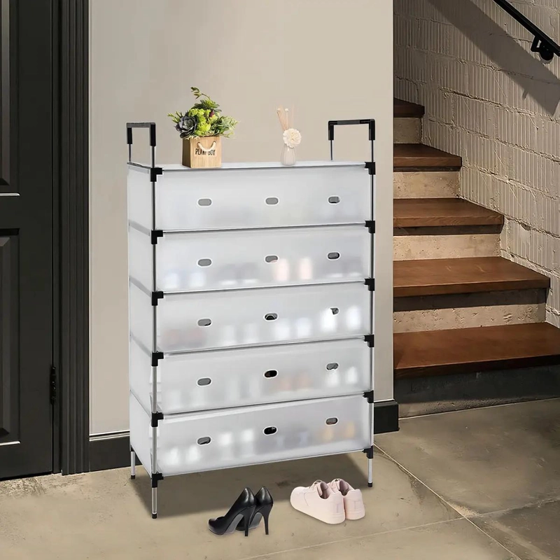 ZAPATERO ORGANIZADOR DE 5 NIVELES CON PUERTA ANTIPOLVO - 4