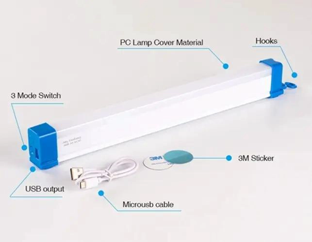 BARRA DE LUZ LED RECARGABLE PORTATIL DE 32 CM - 3