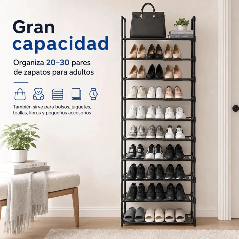 ZAPATERO ORGANIZADOR DE 10 NIVELES PARA 20-30 PARES - 4