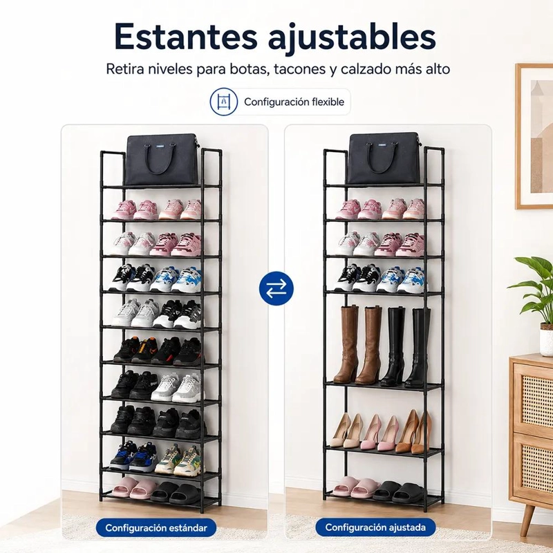 ZAPATERO ORGANIZADOR DE 10 NIVELES PARA 20-30 PARES - 5