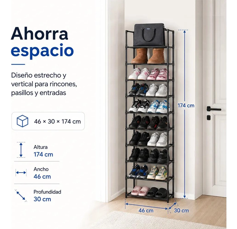 ZAPATERO ORGANIZADOR DE 10 NIVELES PARA 20-30 PARES - 6