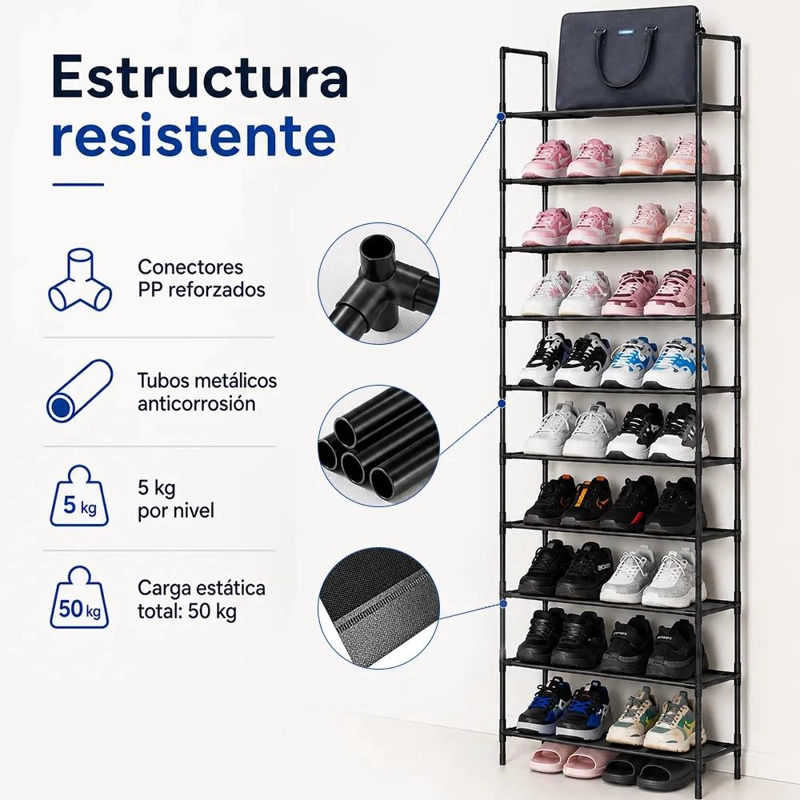 ZAPATERO ORGANIZADOR DE 10 NIVELES PARA 20-30 PARES - 7