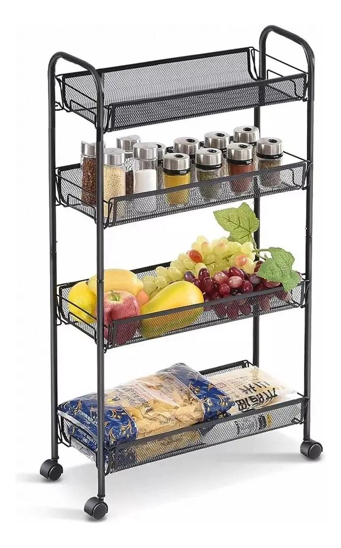 CARRITO ORGANIZADOR DE ALMACENAMIENTO DE 4 NIVELES CON RUEDAS - 1