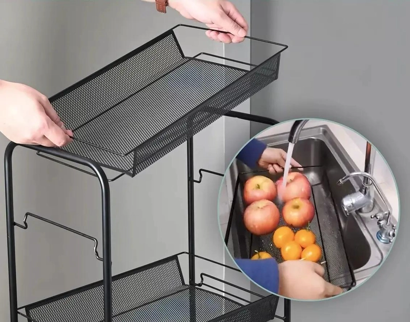 CARRITO ORGANIZADOR DE ALMACENAMIENTO DE 4 NIVELES CON RUEDAS - 2