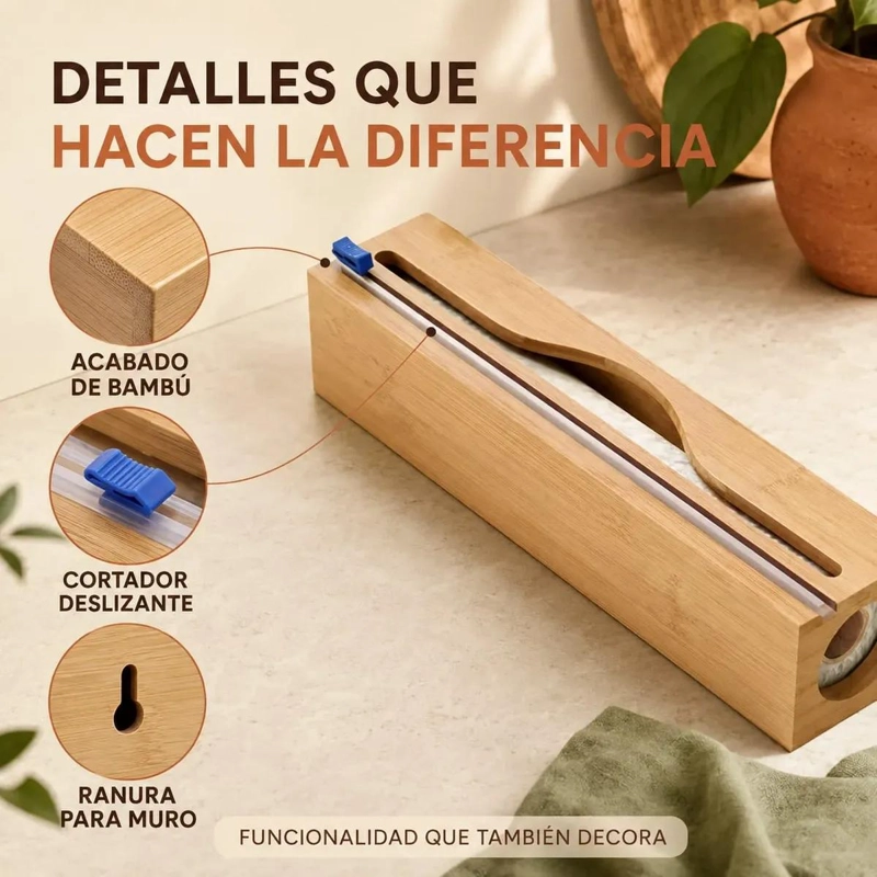 DISPENSADOR ORGANIZADOR PARA ENVOLTORIOS DE ALIMENTOS Y PAPEL FILM - 10