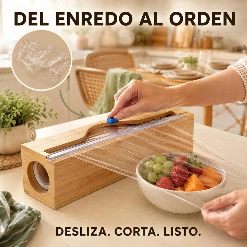 DISPENSADOR ORGANIZADOR PARA ENVOLTORIOS DE ALIMENTOS Y PAPEL FILM - 2