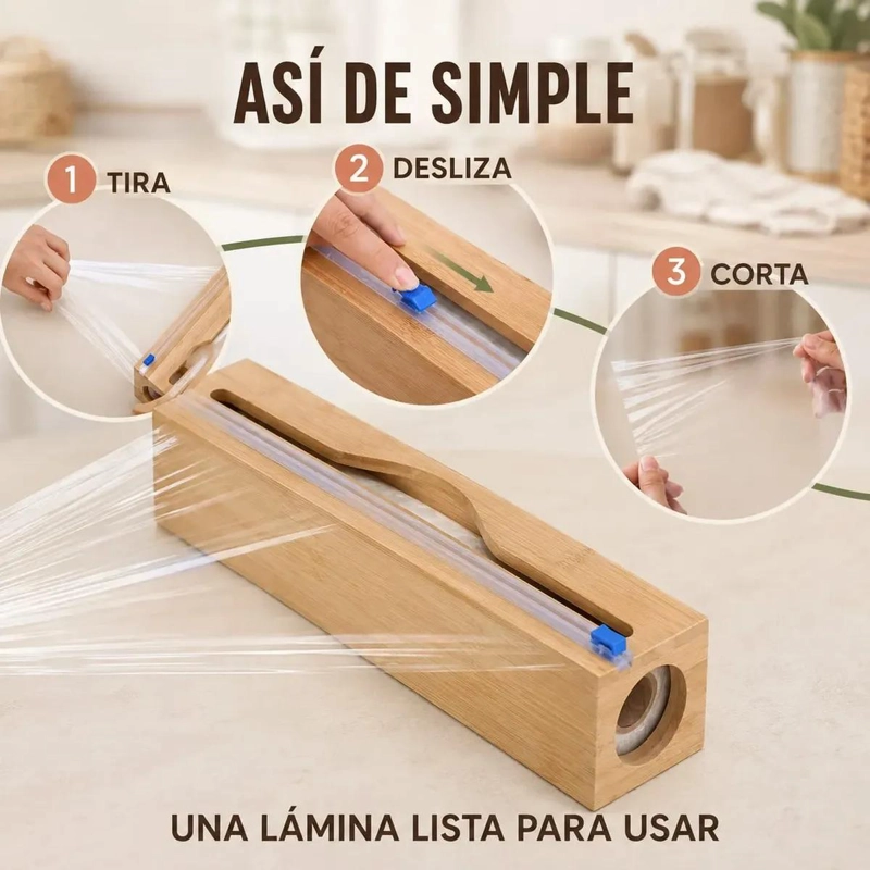 DISPENSADOR ORGANIZADOR PARA ENVOLTORIOS DE ALIMENTOS Y PAPEL FILM - 3