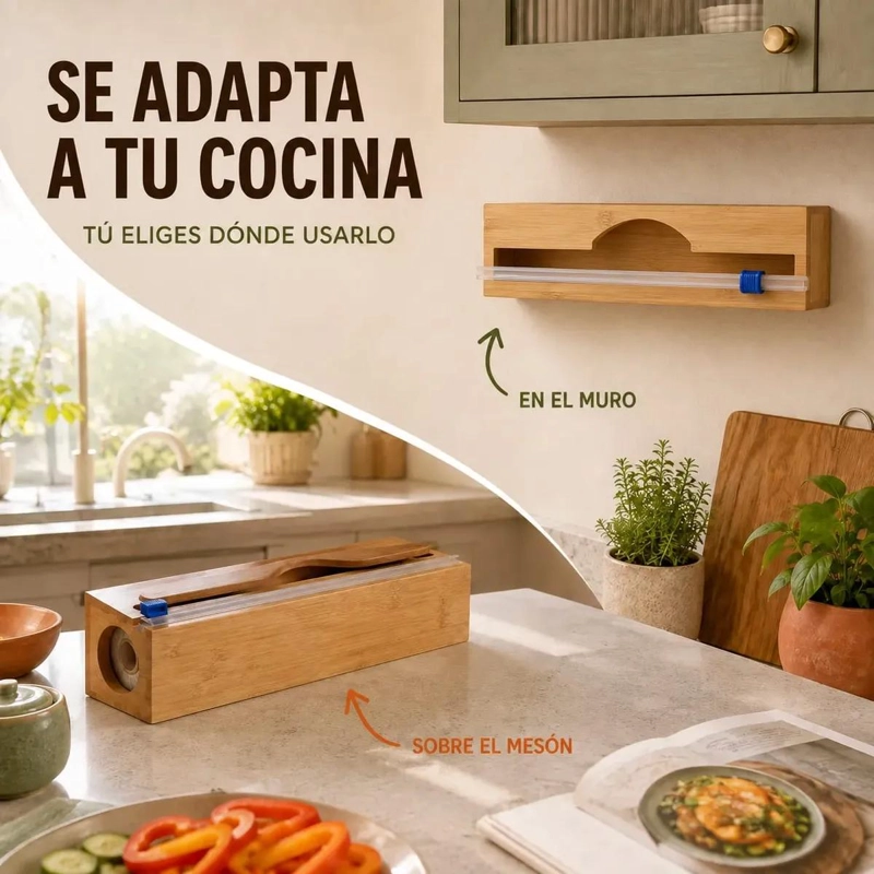 DISPENSADOR ORGANIZADOR PARA ENVOLTORIOS DE ALIMENTOS Y PAPEL FILM - 7