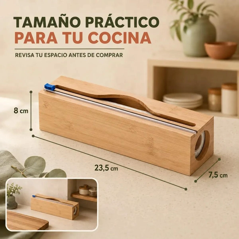 DISPENSADOR ORGANIZADOR PARA ENVOLTORIOS DE ALIMENTOS Y PAPEL FILM - 8