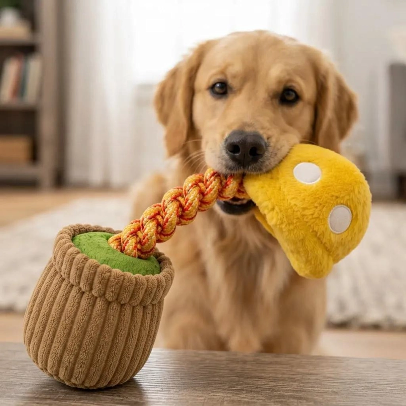 JUGUETE DE PELUCHE RESISTENTE PARA PERROS CON CUERDA 35 CM - 6