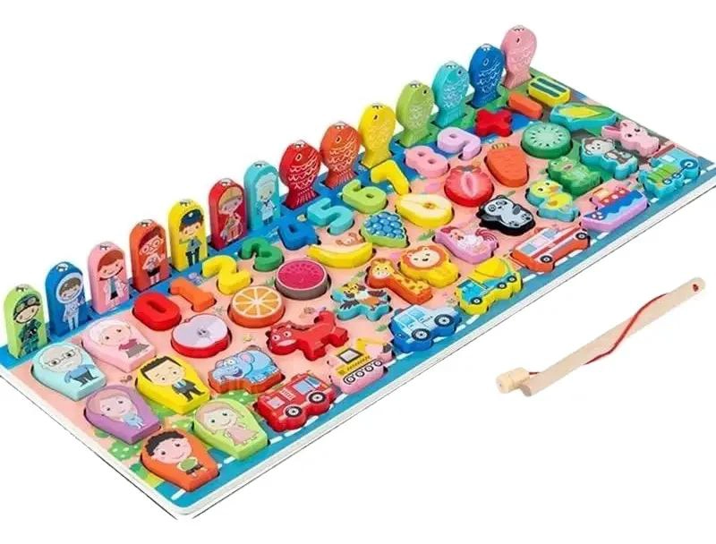 TABLERO DIDACTICO COLORIDO 5 EN 1 PARA NIÑOS - 1