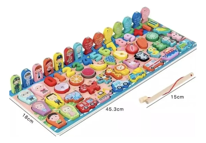 TABLERO DIDACTICO COLORIDO 5 EN 1 PARA NIÑOS - 2