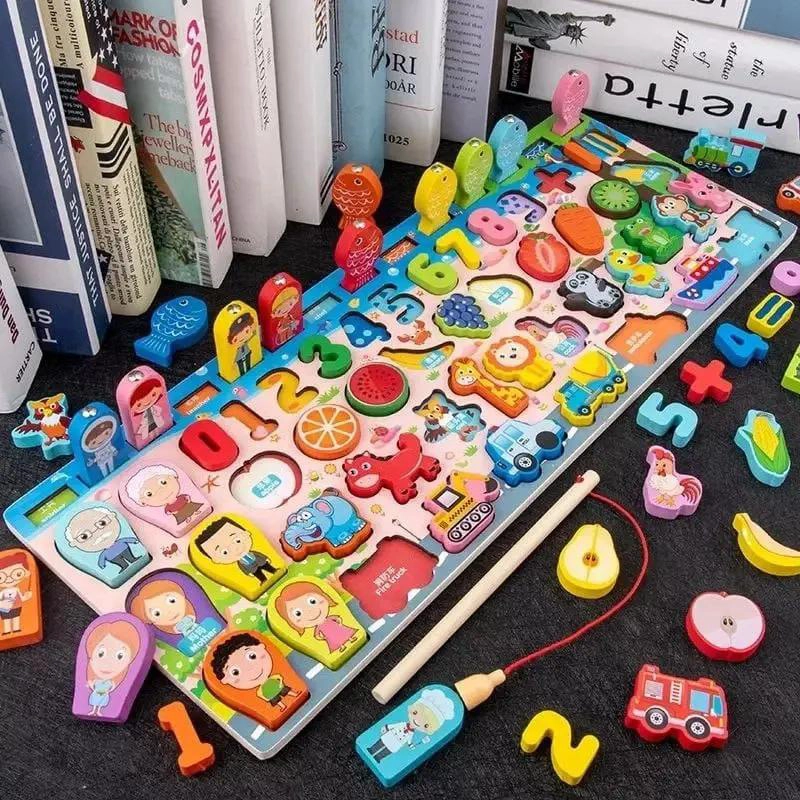 TABLERO DIDACTICO COLORIDO 5 EN 1 PARA NIÑOS - 3