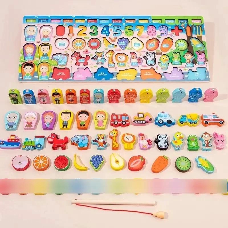 TABLERO DIDACTICO COLORIDO 5 EN 1 PARA NIÑOS - 4