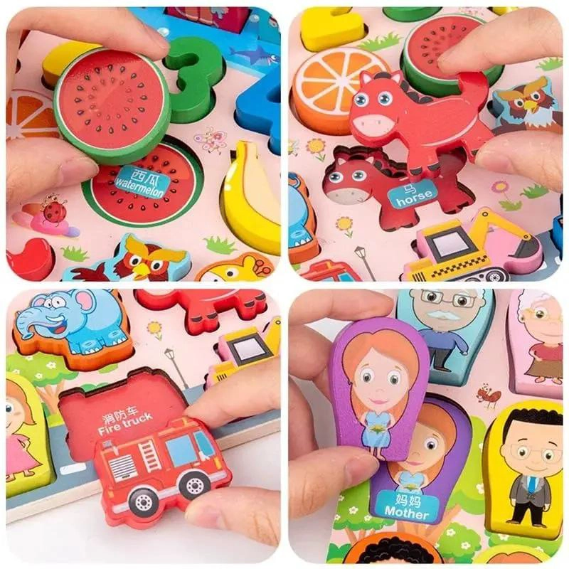 TABLERO DIDACTICO COLORIDO 5 EN 1 PARA NIÑOS - 6