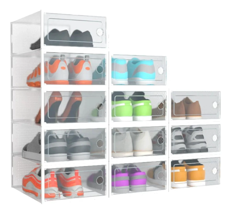 SET DE 12 CAJAS ORGANIZADORAS APILABLES PARA CALZADO - 1