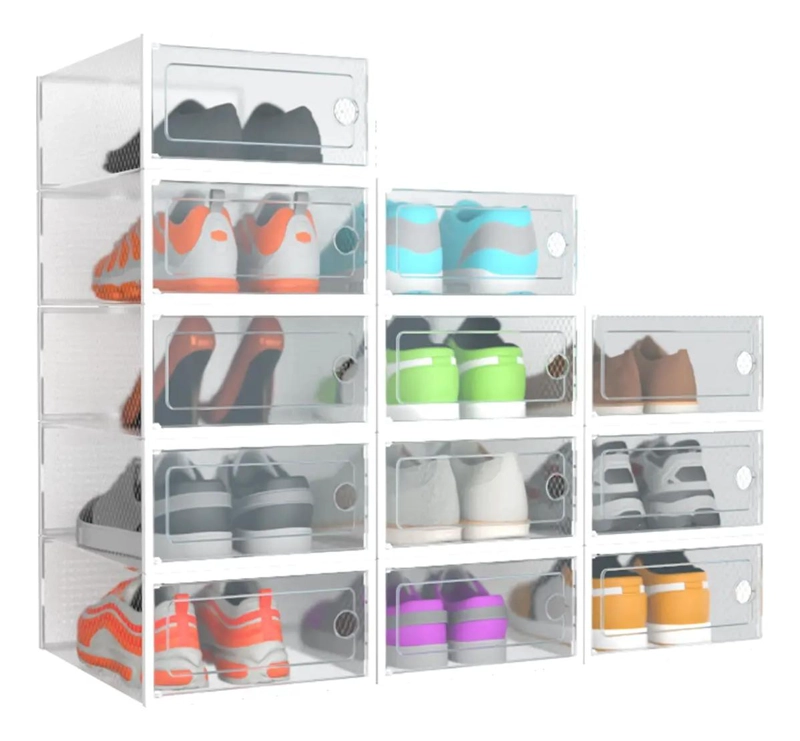 SET DE 12 CAJAS ORGANIZADORAS APILABLES PARA CALZADO - 10