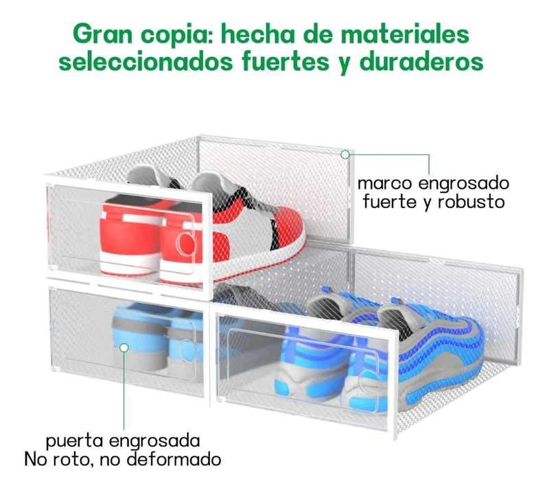 SET DE 12 CAJAS ORGANIZADORAS APILABLES PARA CALZADO - 4