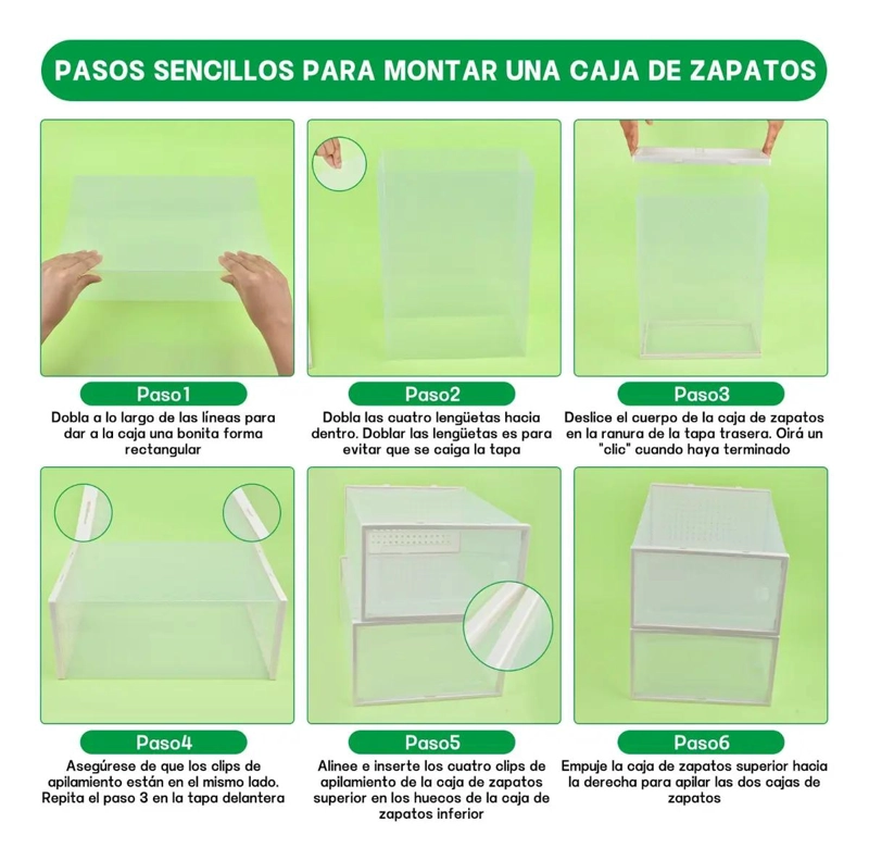 SET DE 12 CAJAS ORGANIZADORAS APILABLES PARA CALZADO - 5