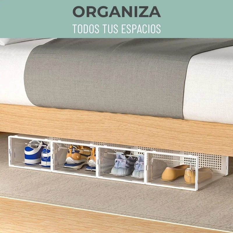 SET DE 12 CAJAS ORGANIZADORAS APILABLES PARA CALZADO - 7