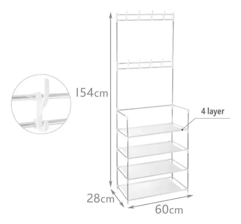 ORGANIZADOR DE CALZADO CON PERCHERO DE METAL Y PLASTICO PARA 8 PARES - 3